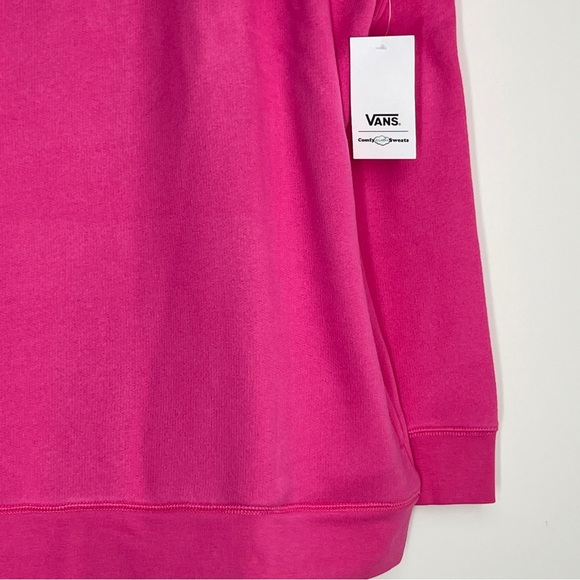 Vans ComfyCush Crewneck Sweatshirt Size XXL Barbiecore Shocking Pink w/ Pockets - Picture 4 of 7